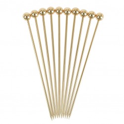 Scobitori METAL cu BILA (Set 10buc!) AURIU, Reutilizabili